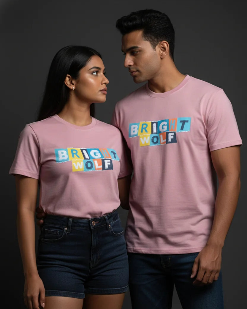 Pink DTF type Mix Color Tshirt