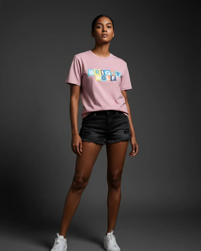 Pink DTF type Mix Color Tshirt