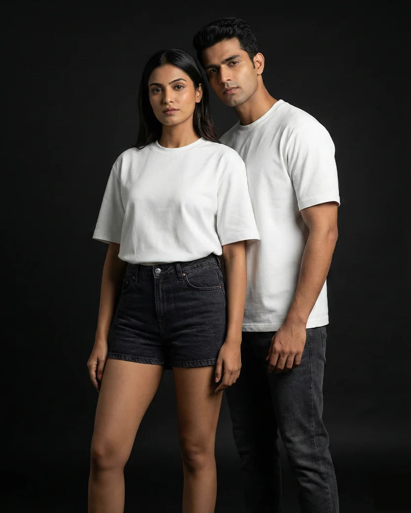 White Plain Half Sleeve Tshirt