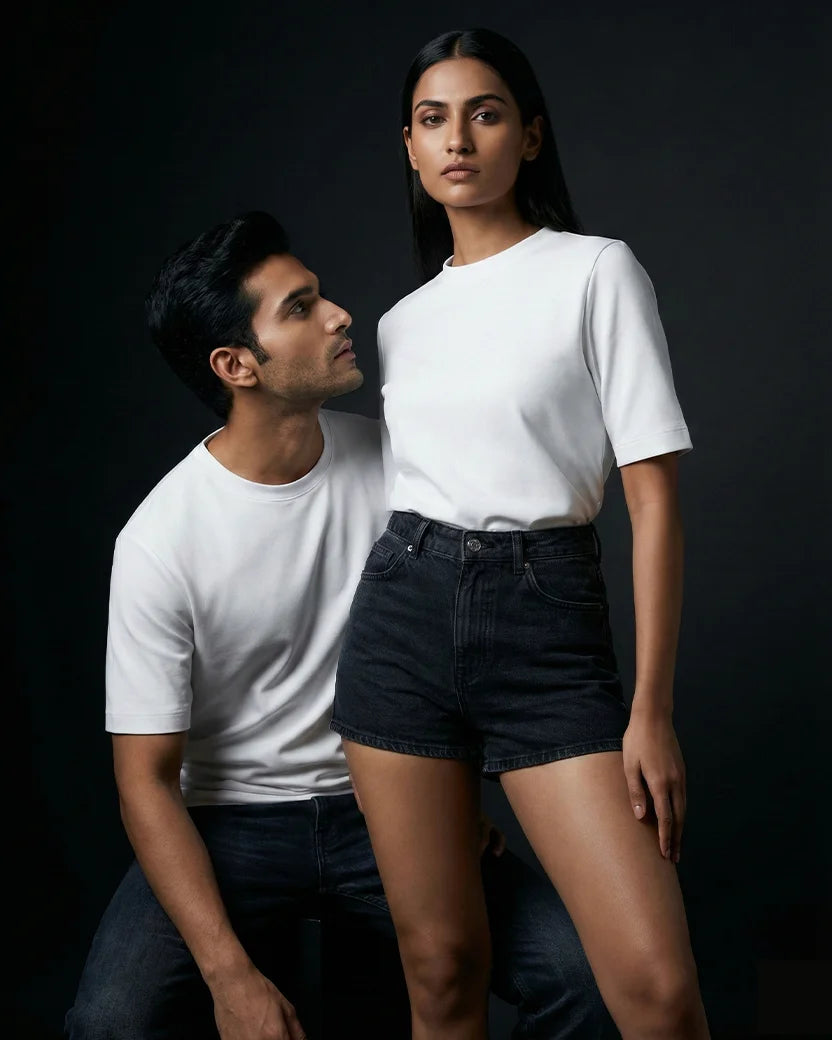 White Plain Half Sleeve Tshirt