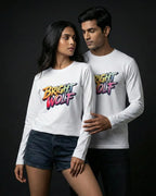 White Full Sleeve DTF Rainbow Tshirt